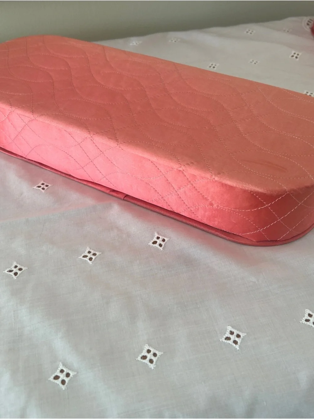 Vintage Jay Hawk NY Coral Pink Satin Vanity Boxes Set of 3 Dream House